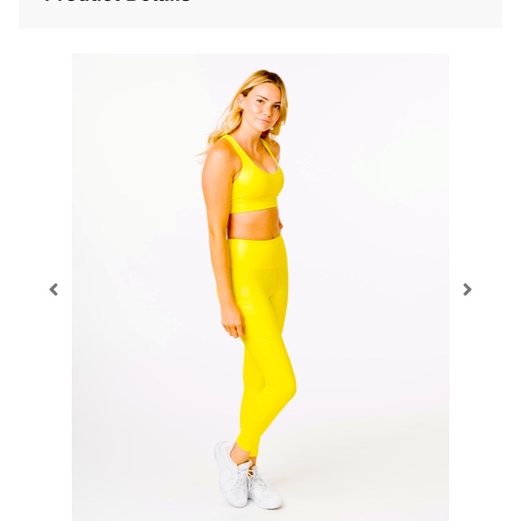 Neon Yellow Metallic Pocket Light n Tight Hi-Rise - Picture 3 of 3